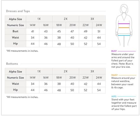 Crown & Ivy Size Chart