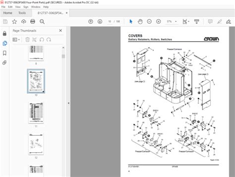 Crown Sp3400 Four Point Lift Truck Service And Parts Manuals