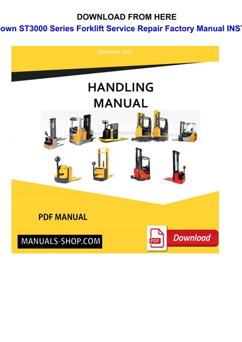 Crown St3000 Series Forklift Service Repair Factory Manual Instant Download