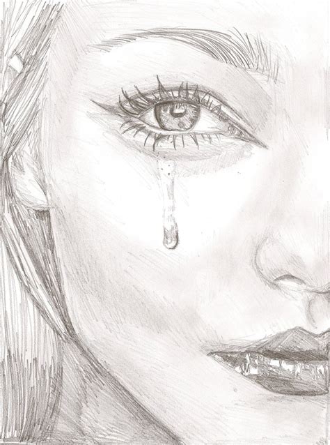 Crying Face Drawing