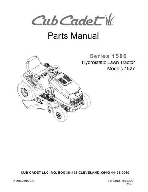 Cub Cadet 1500 Series Parts Manual