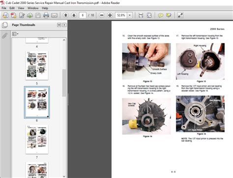 Cub Cadet 2000 Series Cast Iron Transmission Service Manual Download