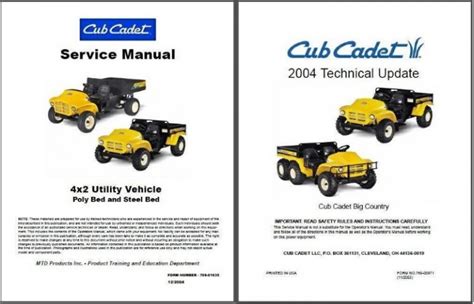 Cub Cadet 4x2 Big Country Digital Workshop Repair Manual