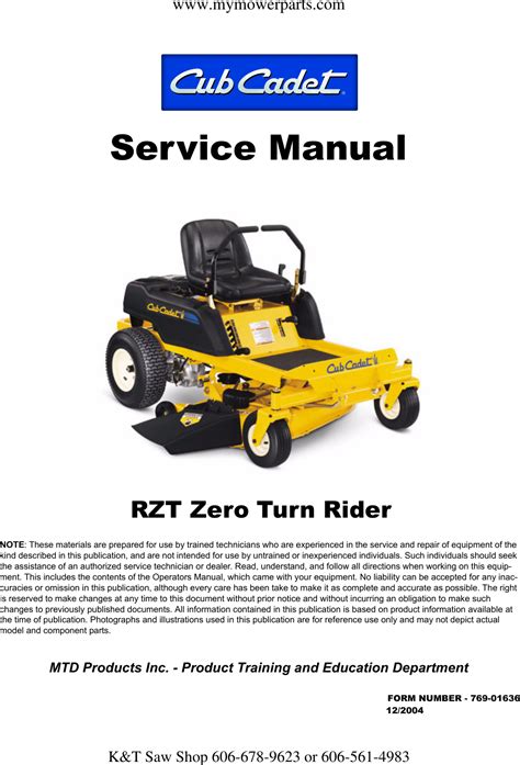 Cub Cadet Z Series Zero Turn Service Repair Manual