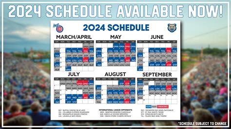 Cubs Schedule Printable