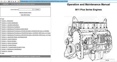 Cummins Diesel Engine M11 Plus Operation And Maintenance Factory Service Repair Manual Download