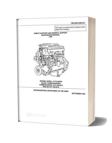 Cummins Engine Diesel Model Ntc 400 Bc2 Service Manual