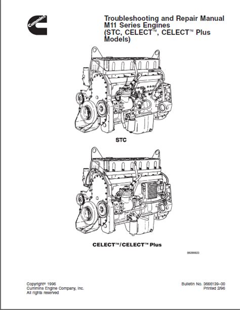 Cummins M11 Series Celect Engine Repair Service Manual Instant Download