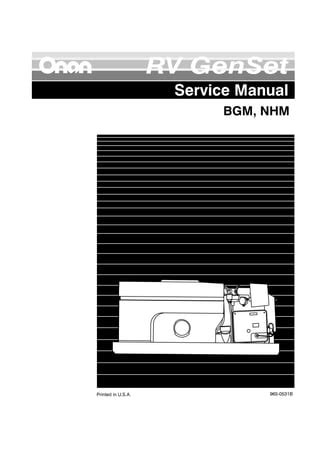 Cummins Onan Bgm Nhm Generator Set Service Repair Manual Instant Download