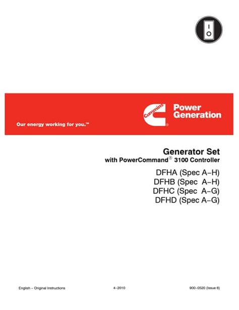 Cummins Onan Dfha Dfhb Dfhc Dfhd Generator Service Repair Manual Instant Download