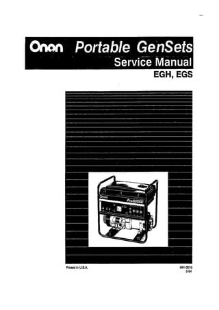 Cummins Onan Egh Egs Generator Set Service Repair Manual Instant Download