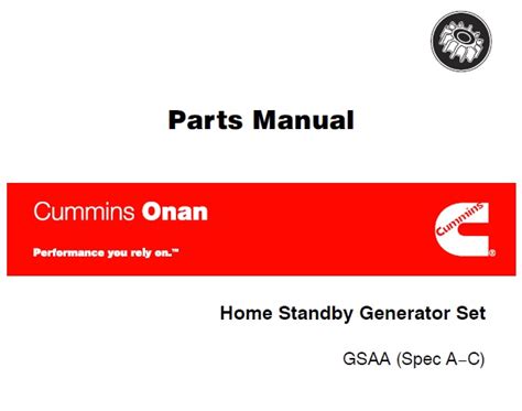 Cummins Onan Gsaa Home Standby Generator Set Service Repair Manual Instant Download