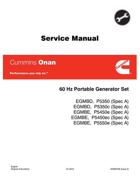 Cummins Onan Gsba 60 Hz Home Standby Generator Set Service Repair Manual Instant Download