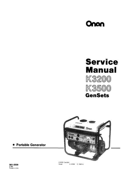 Cummins Onan Mky Pontoon Generator Set Service Repair Manual Instant Download