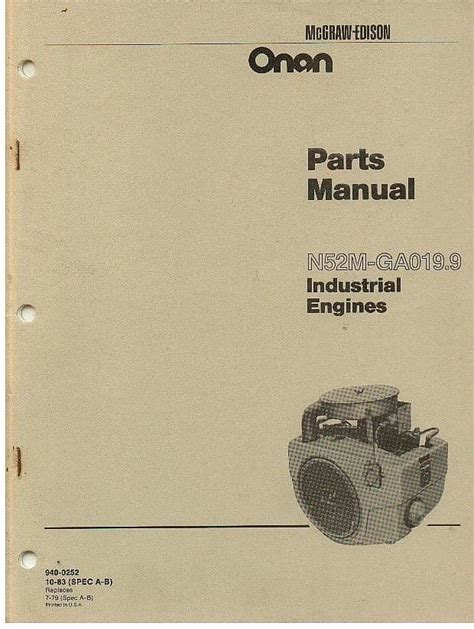 Cummins Onan N52m Engine Service Repair Manual Instant Download