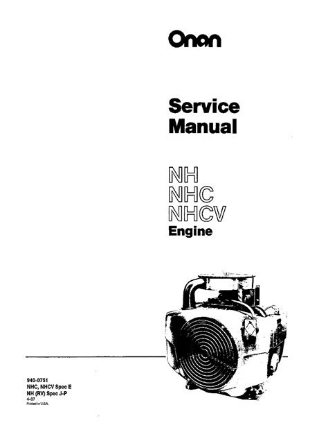 Cummins Onan Nh Nhc Nhcv Engine Service Repair Manual Instant Download