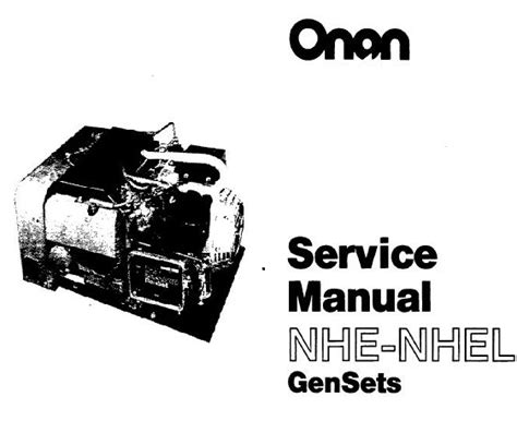 Cummins Onan Nhe Nhel Generator Service Repair Manual Instant Download