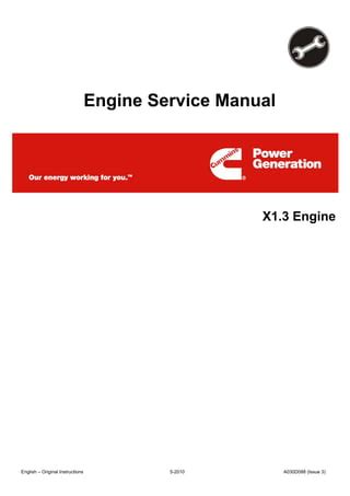 Cummins Onan X1 3 Engine Service Repair Manual Instant Download