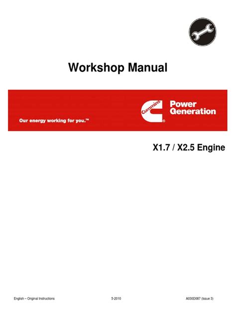 Cummins Onan X1 7 X2 5 Engine Series Service Repair Manual Instant Download