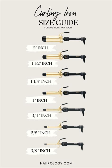 Curling Iron Sizes Chart