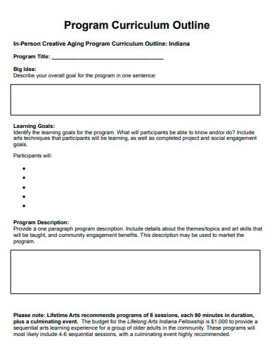 Curriculum Outline Template