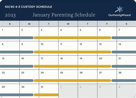 Custody Calendar Template