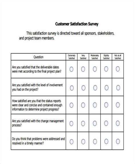Customer Satisfaction Survey Template Free