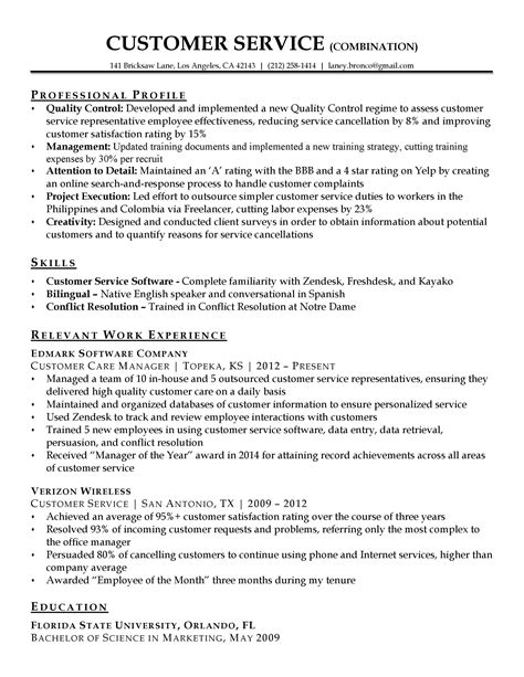 Customer Service Cv Template
