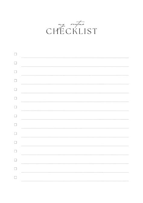 Customizable Blank Checklist Template