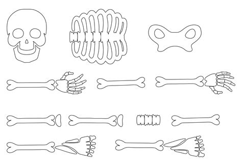 Cut Out Printable Skeleton Bones Template