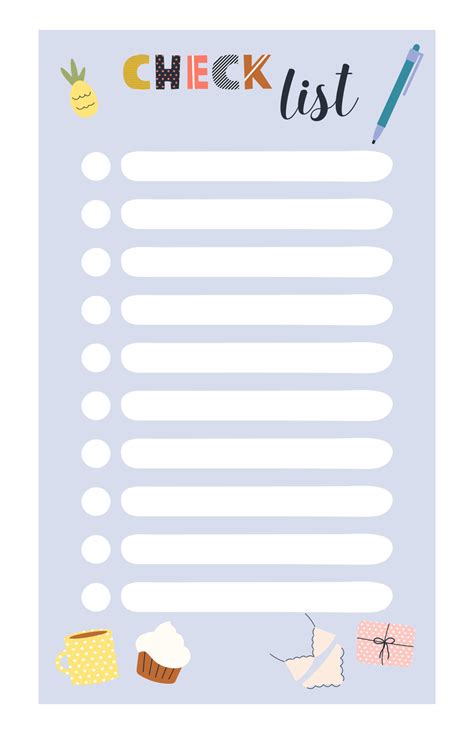 Cute Checklist Template