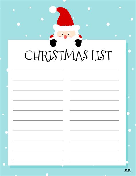 Cute Christmas List Template