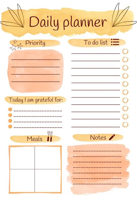 Cute Day Planner Template