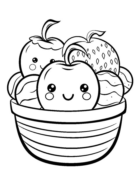 Cute Food Coloring Page