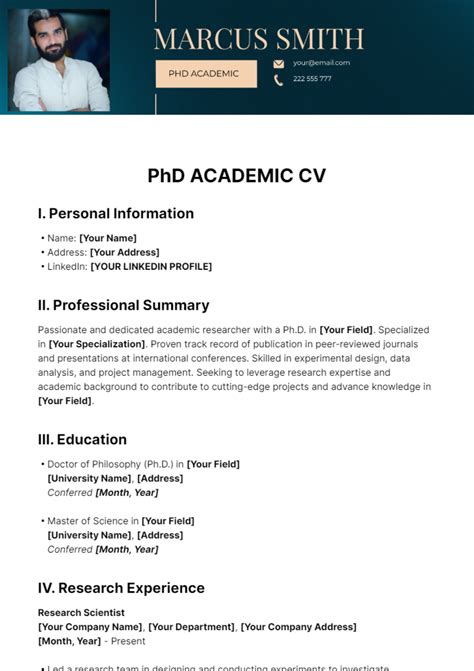 Cv Phd Template