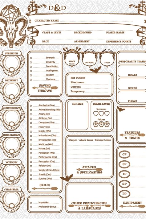 D D Character Sheet Template
