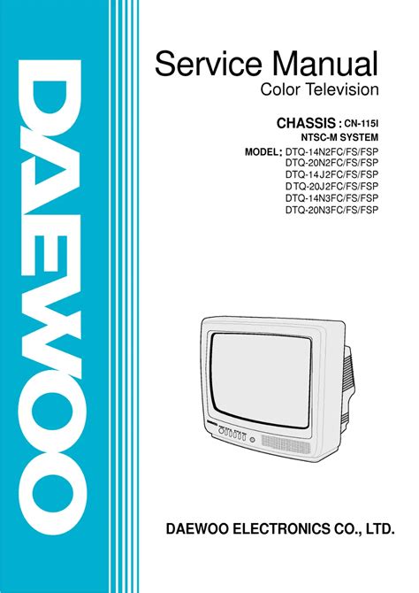 Daewoo 14c4n Color Television Service Manual