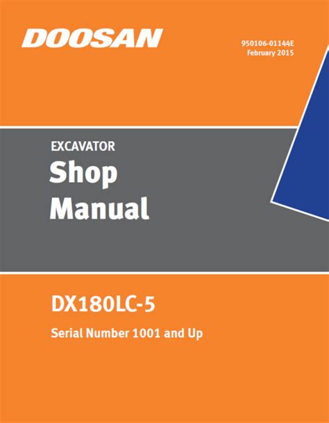 Daewoo Doosan Dx180lc Excavator Service Shop Manual