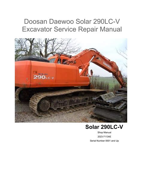 Daewoo Doosan Solar 200w V Wheel Excavator Service Repair Shop Manual Instant Download