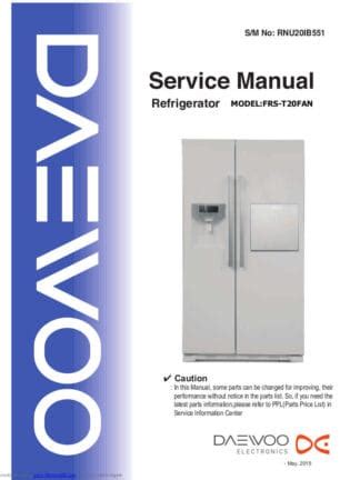 Daewoo Fr 490 Refrigerator Service Manual