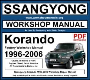 Daewoo Korando 1996 2006 Workshop Service Manual