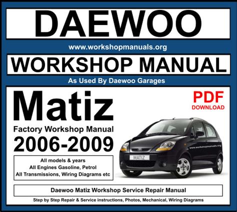 Daewoo Matiz 2000 2005 Workshop Service Manual Pdf