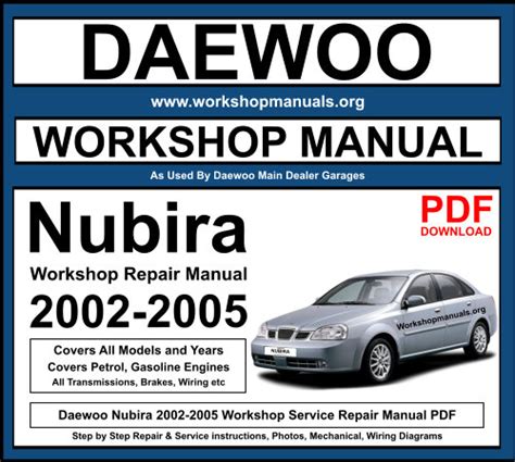 Daewoo Nubira 2002 2008 Workshop Repair Service Manual