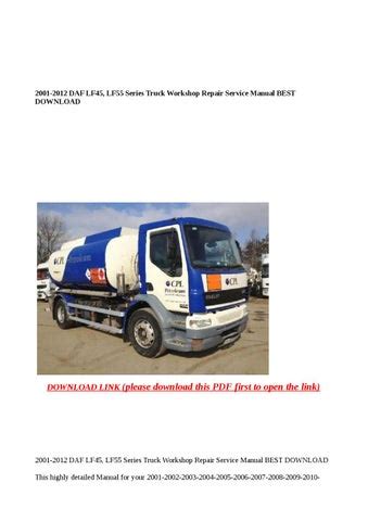 Daf Lf45 Lf55 Series 2001 2012 Truck Service Repair Manual