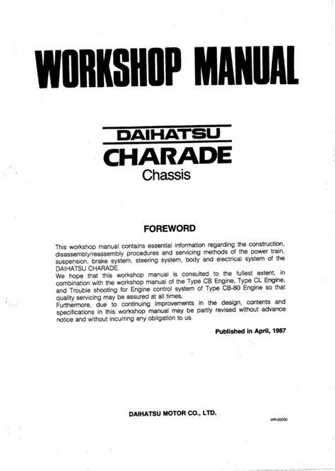 Daihatsu Charade 1983 1993 Factory Service Repair Manual Pdf