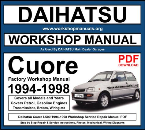 Daihatsu Cuore L500 L501 Pdf Service Repair Workshop Manual