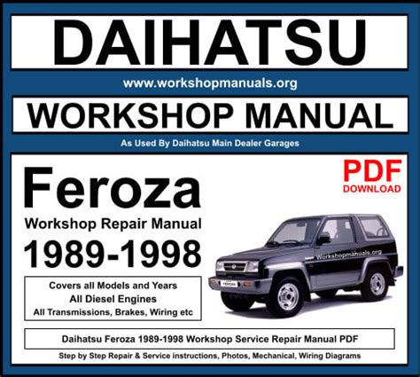 Daihatsu Feroza Pdf Service Repair Workshop Manual