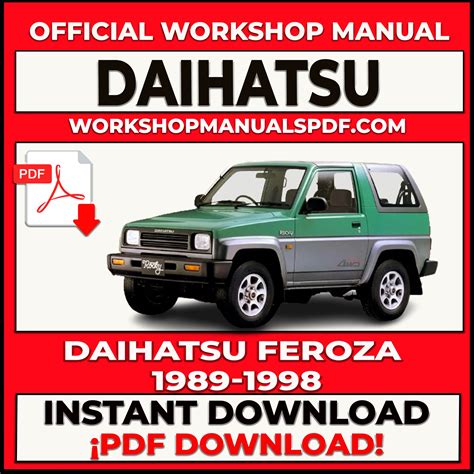 Daihatsu Feroza Pdf Service Repair Workshop Manual 1987 1998