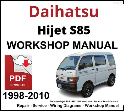 Daihatsu S85 Hijet Diesel Service Repair Workshop Manual Download