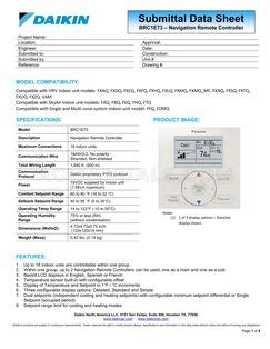 Daikin Brc1e73 Field Settings Chart